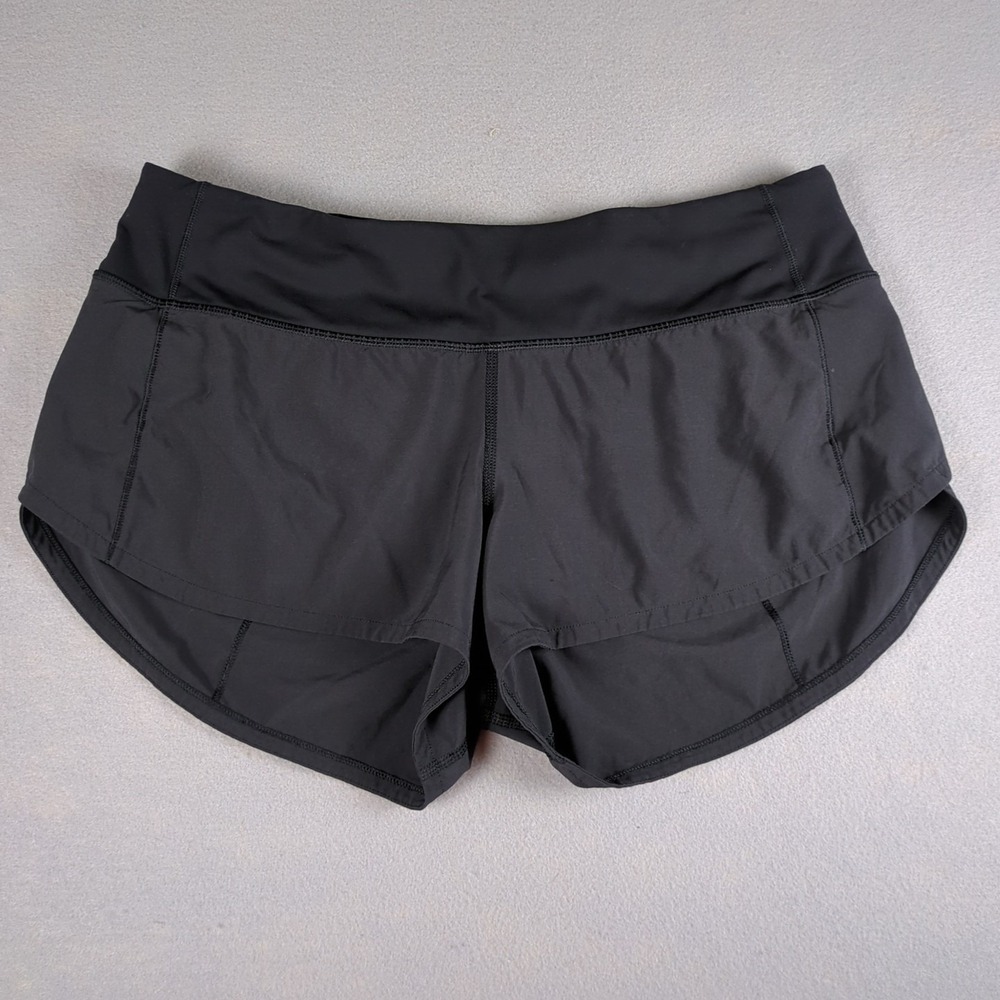 Lululemon Speed Up Shorts Womens 6 Small Black 2.5" Back Zip Pocket Lightweight